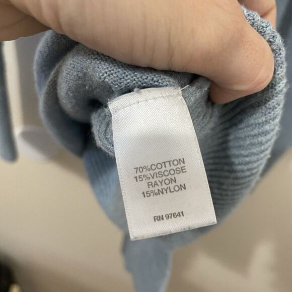 J. Jill Blue Cotton Blend Womens V Neck Tunic Sweater Sz 2X Classic Fall Ribbed - Picture 9 of 10